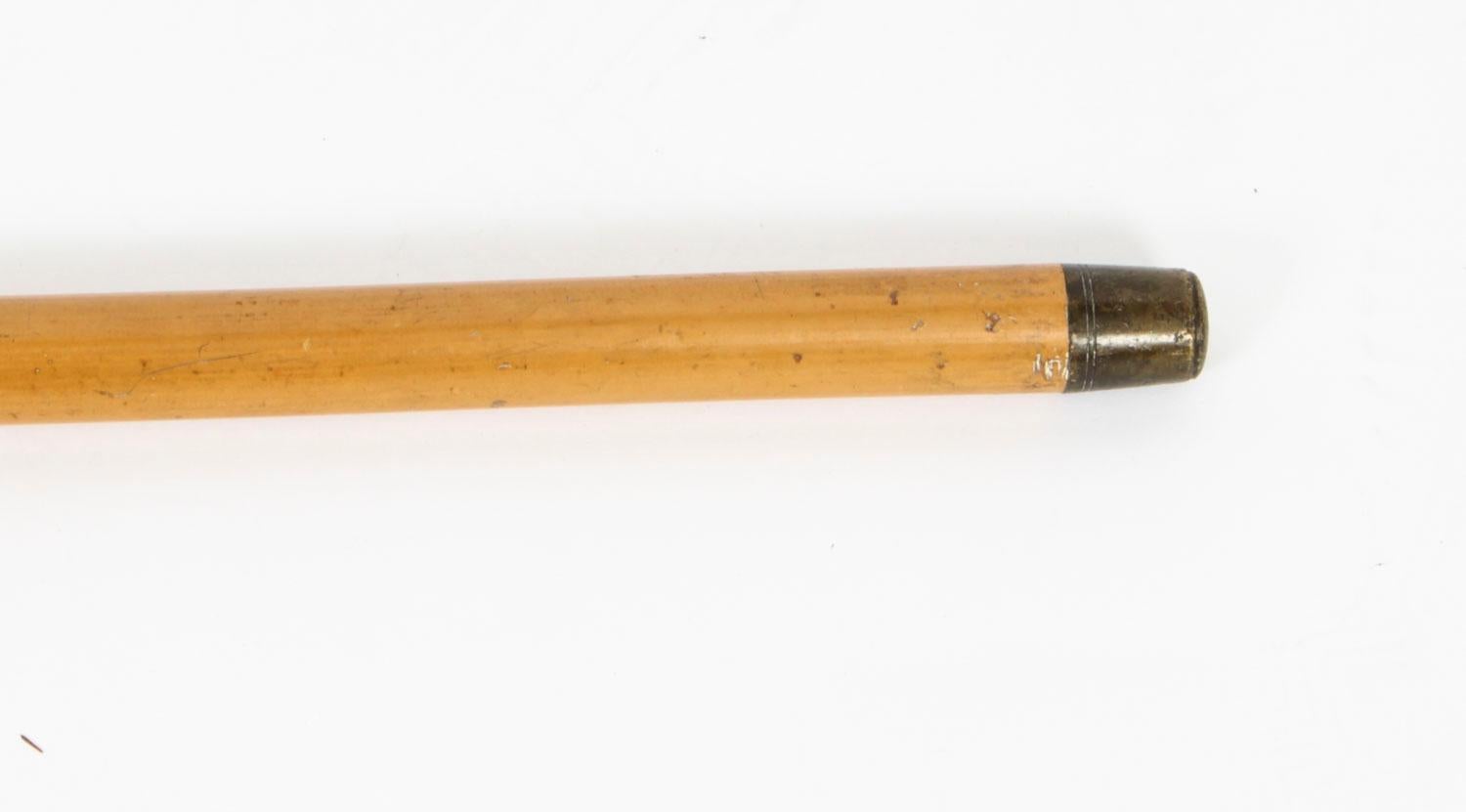 Antique Burmese Silver & Malacca Walking Stick Cane, 19th Century 5