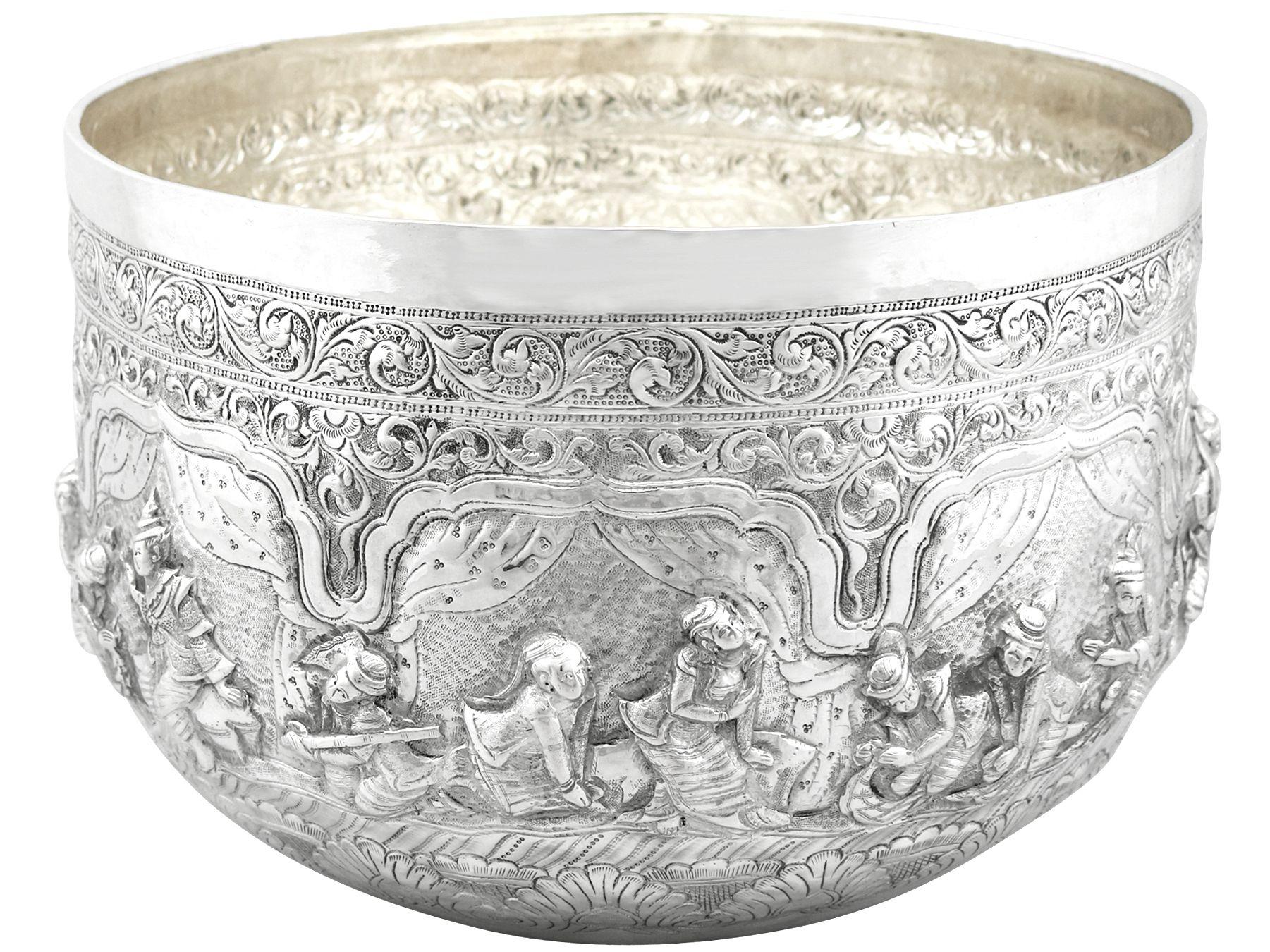 Antique Burmese Silver Thabeik Bowl