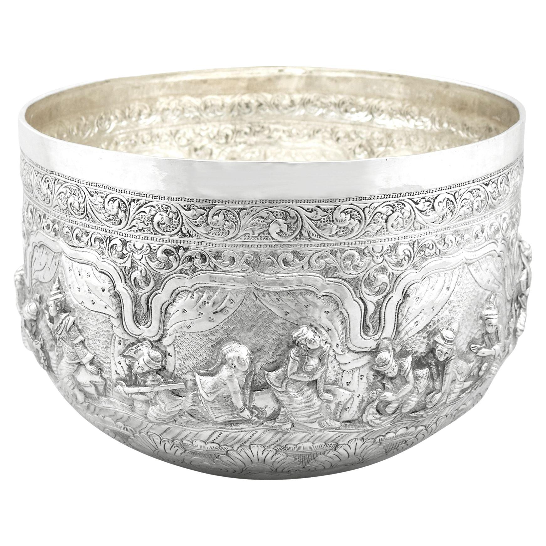 Antique Burmese Silver Thabeik Bowl