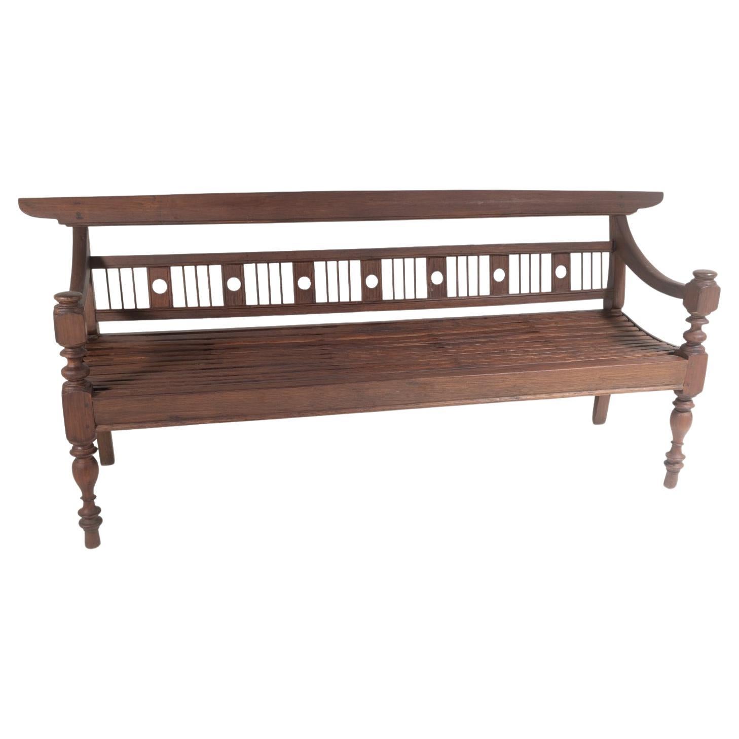 Antique Burmese Teak Bench Sofa Seat from Myanmar (Burma) – 3 seater