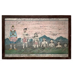 Antique Burmese Temple Painting on Tin