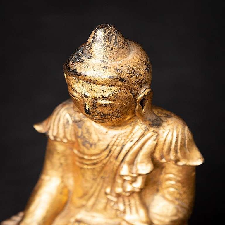 Antique Burmese Wooden Buddha Statue from Burma For Sale 10