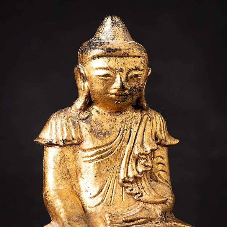 Antique Burmese Wooden Buddha Statue from Burma For Sale 3