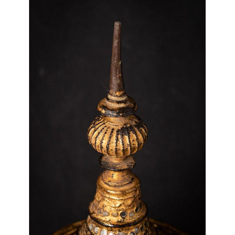 Antique Burmese Wooden Offering Vessel from Burma For Sale 4