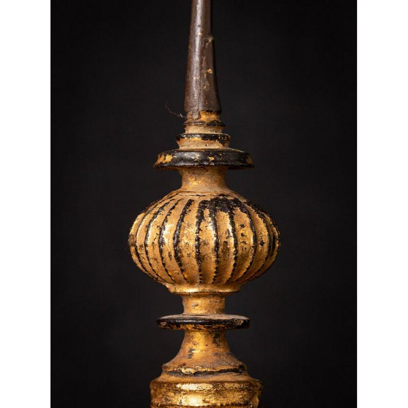Antique Burmese Wooden Offering Vessel from Burma For Sale 5