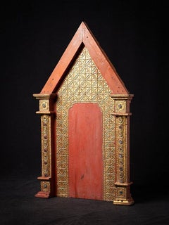 Antique Burmese Wooden Temple Panel from Burma