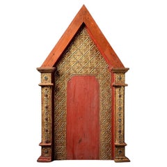 Antique Burmese Wooden Temple Panel from Burma
