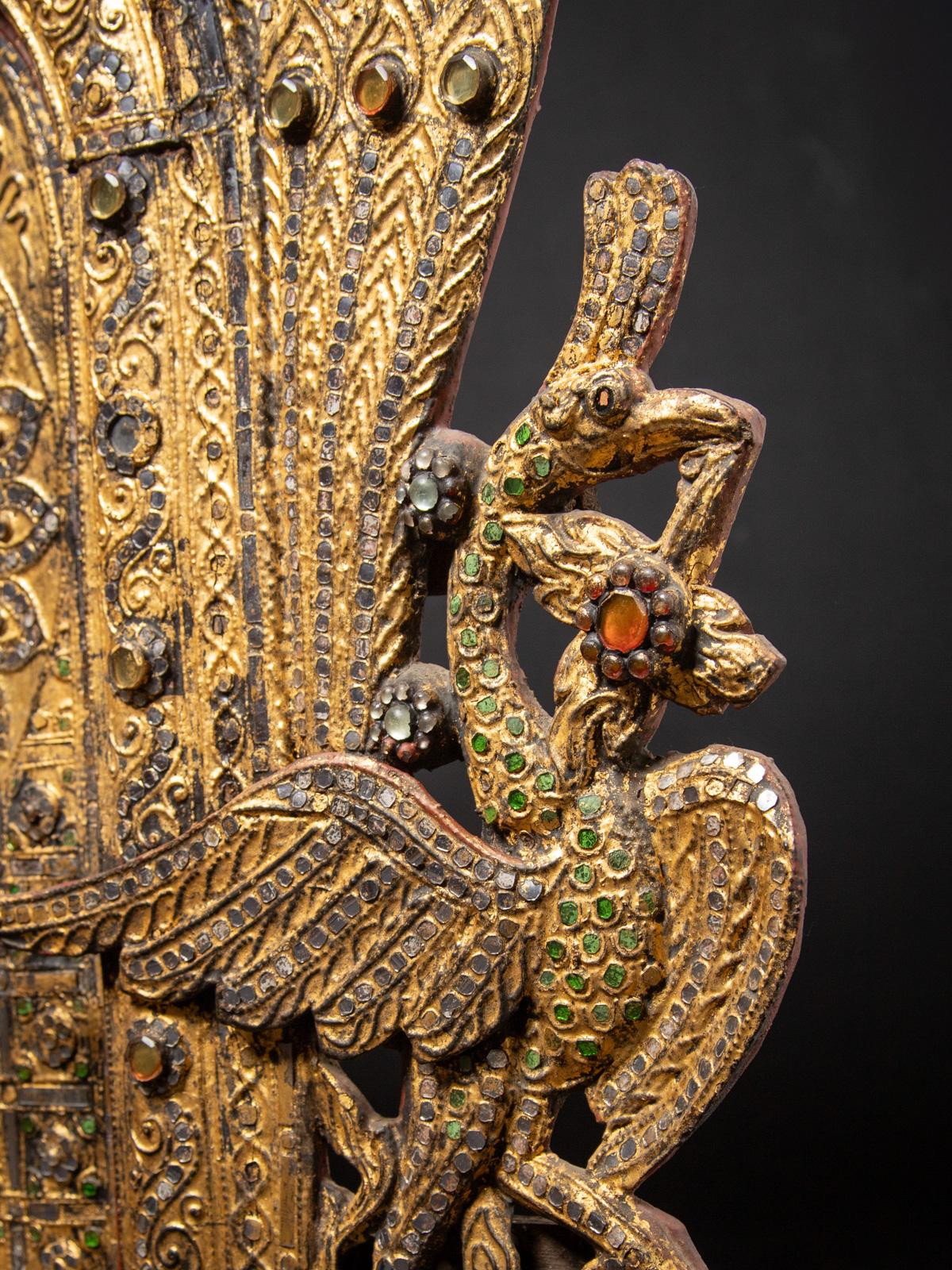 Antike birmanische Tempeltafel aus Holz aus Birma - OriginalBuddhas 6