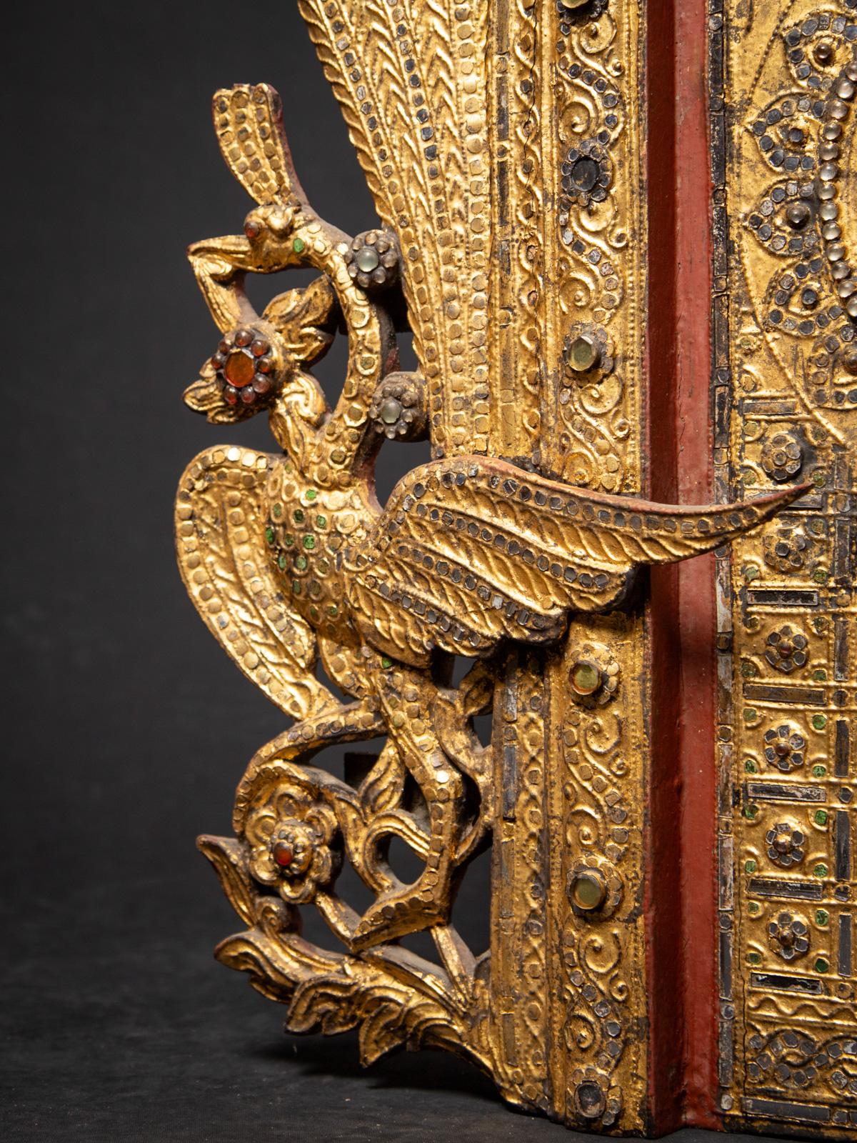 Antike birmanische Tempeltafel aus Holz aus Birma - OriginalBuddhas 7