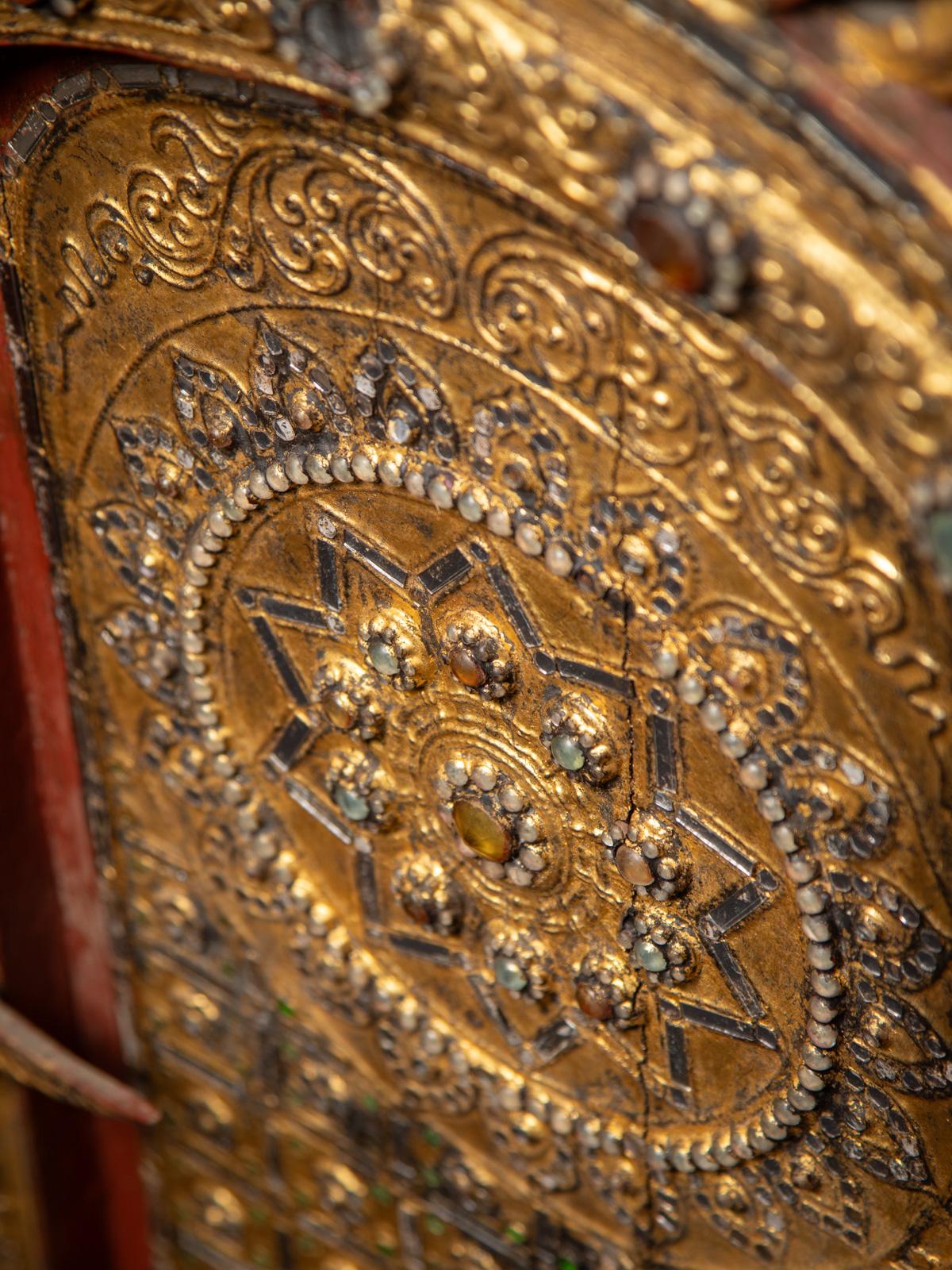 Antike birmanische Tempeltafel aus Holz aus Birma - OriginalBuddhas 9