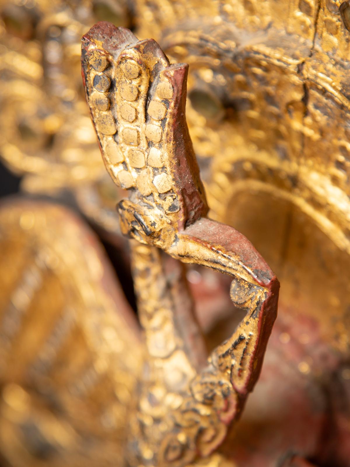 Antike birmanische Tempeltafel aus Holz aus Birma - OriginalBuddhas 10