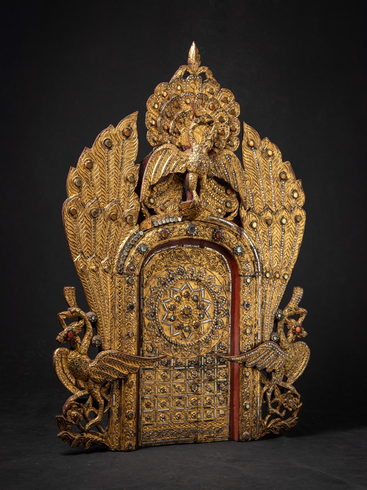 Antike birmanische Tempeltafel aus Holz aus Birma - OriginalBuddhas 14