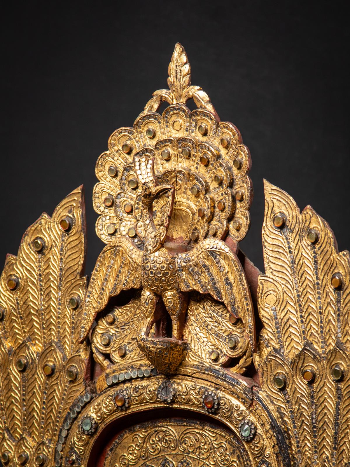 Antike birmanische Tempeltafel aus Holz aus Birma - OriginalBuddhas im Zustand „Gut“ in DEVENTER, NL