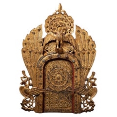 Antique Burmese wooden temple panel from Burma - OriginalBuddhas