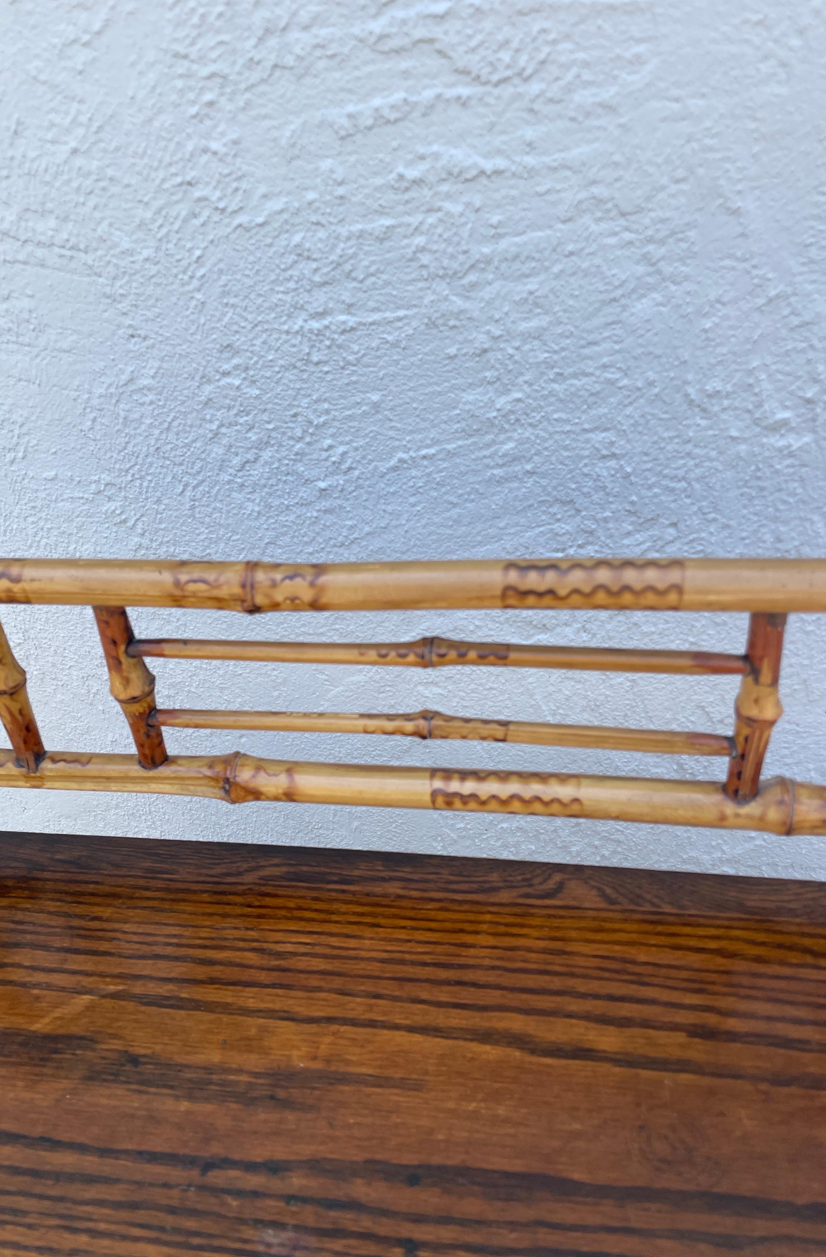 19th Century Antique Burnt Bamboo Etagere with Four Shelves For Sale