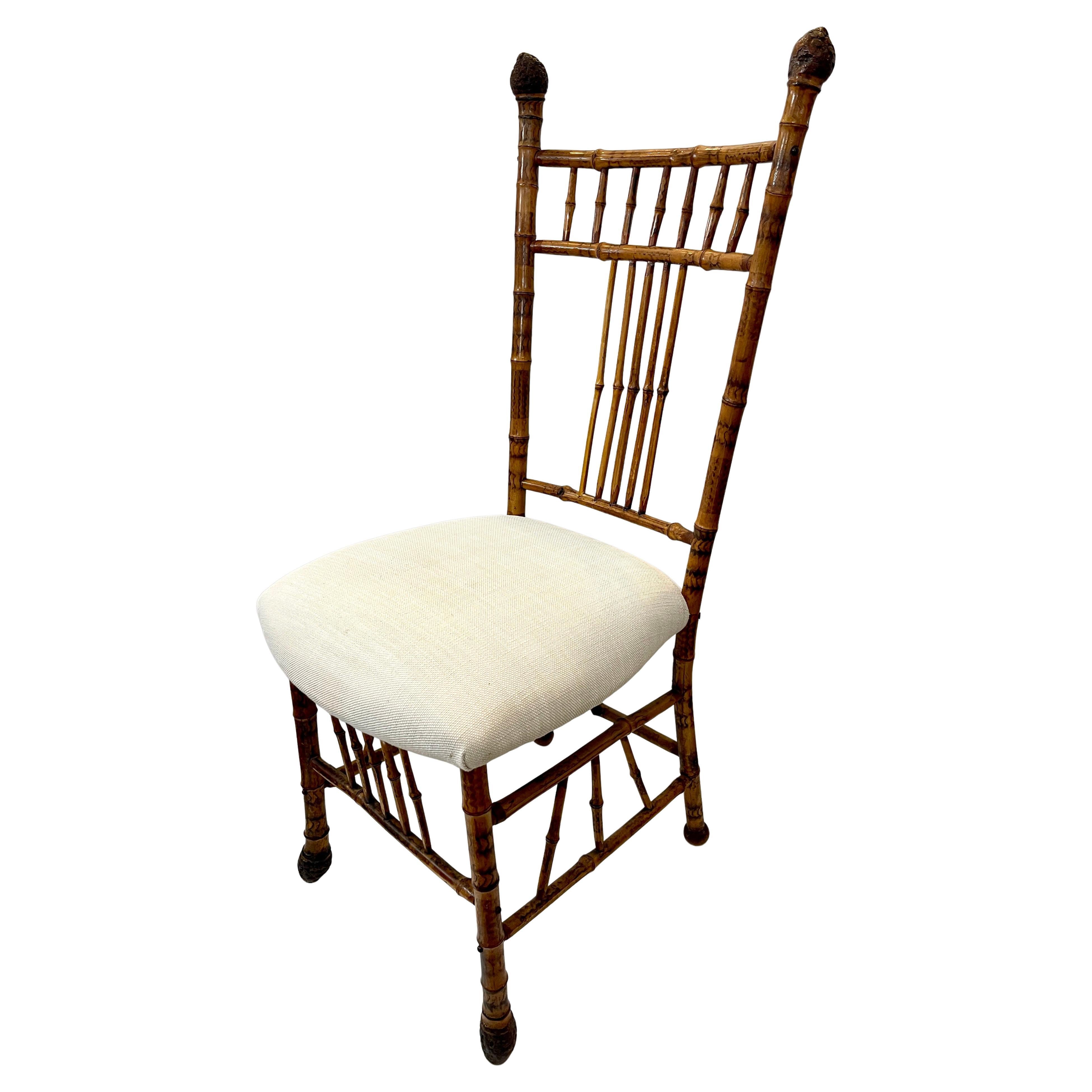 Antique Burnt Bamboo & Root Bamboo Details Desk Chair c.1890