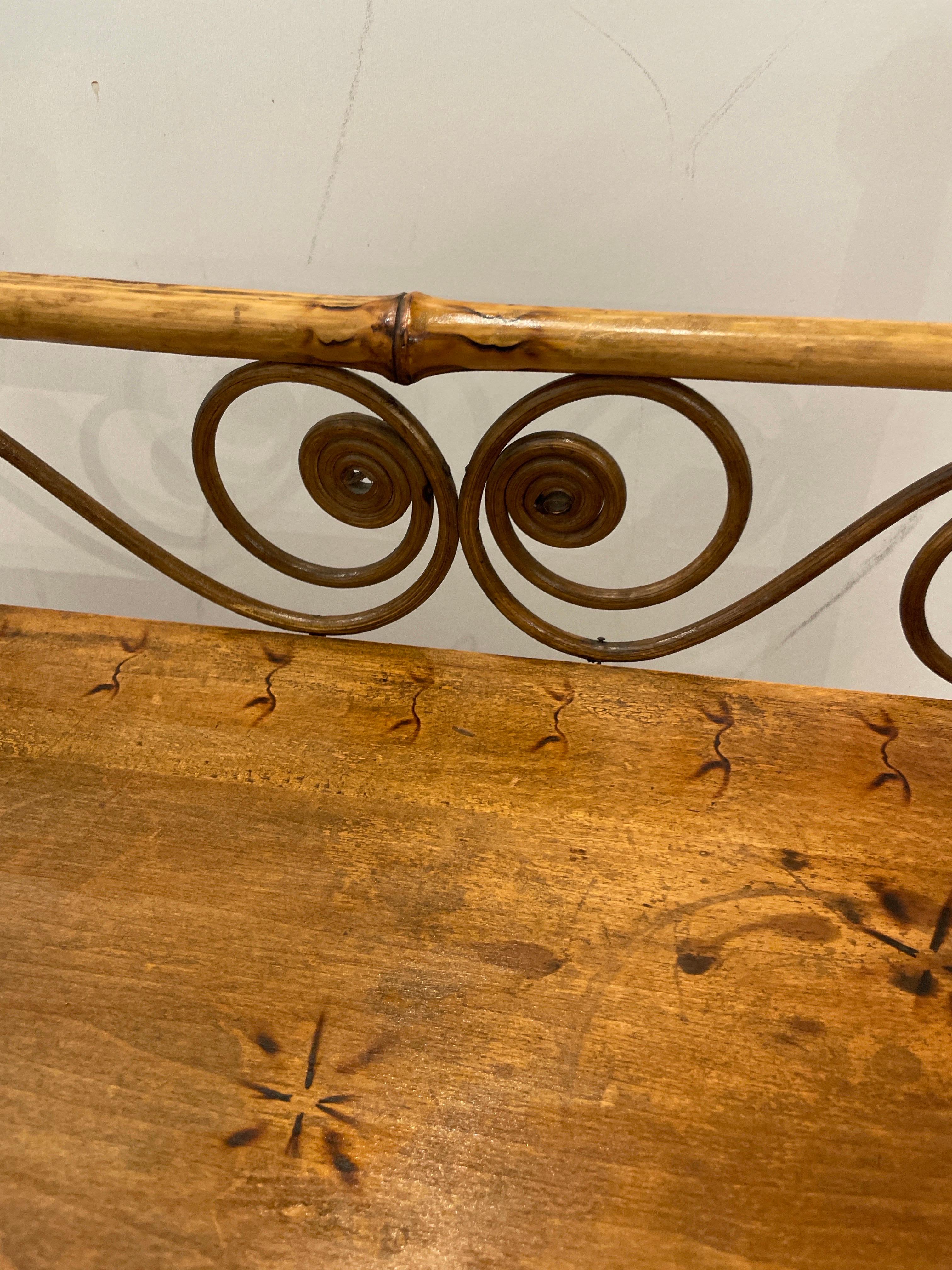 Antique Burnt Bamboo Shelf For Sale 3