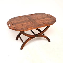 Antique Burr Elm Butlers Tray Top Coffee Table
