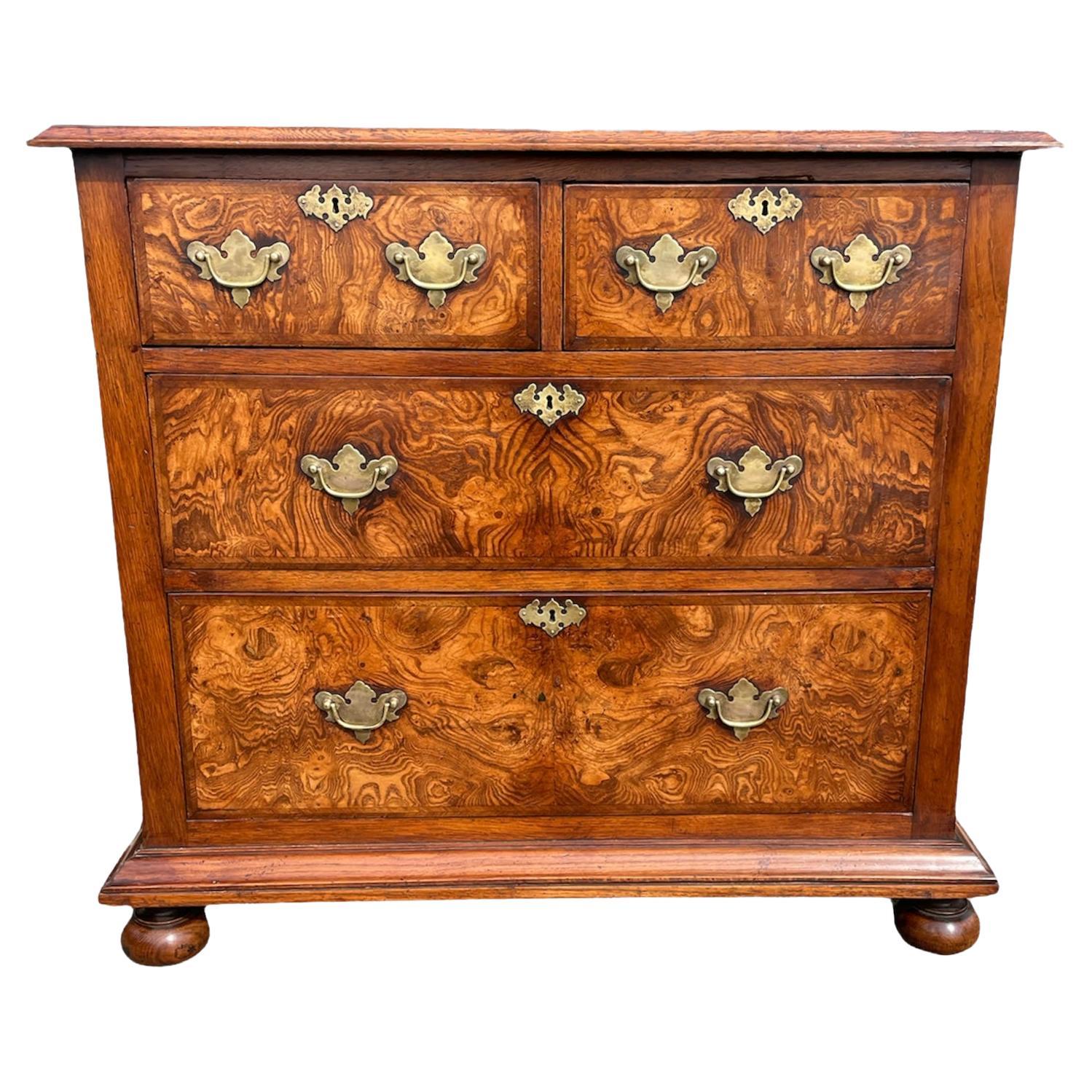 Lovely Chinese Burr and Burl Elm Apothecary Chest of Drawers with