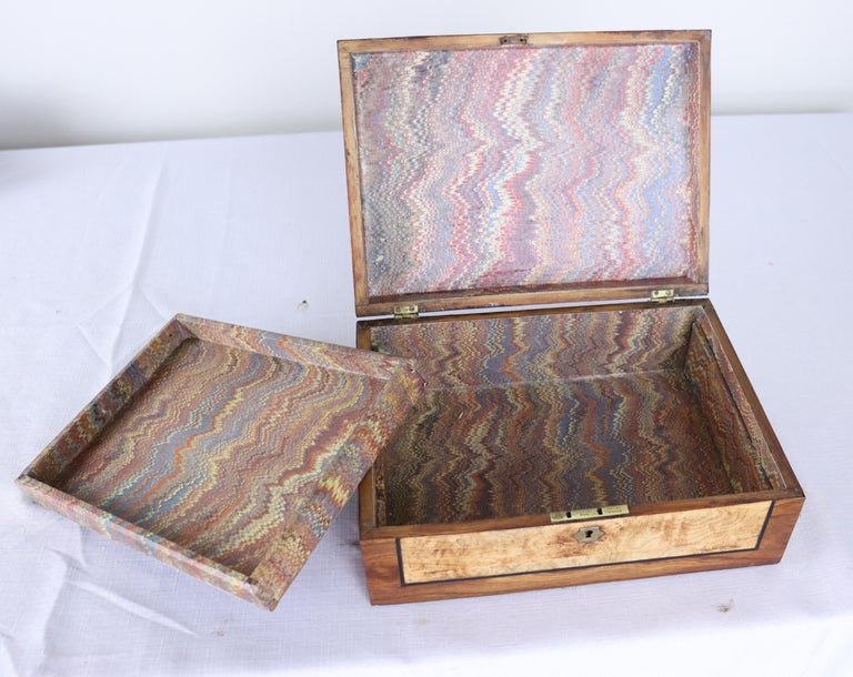 Antique Burr Elm Jewelry Box For Sale 2