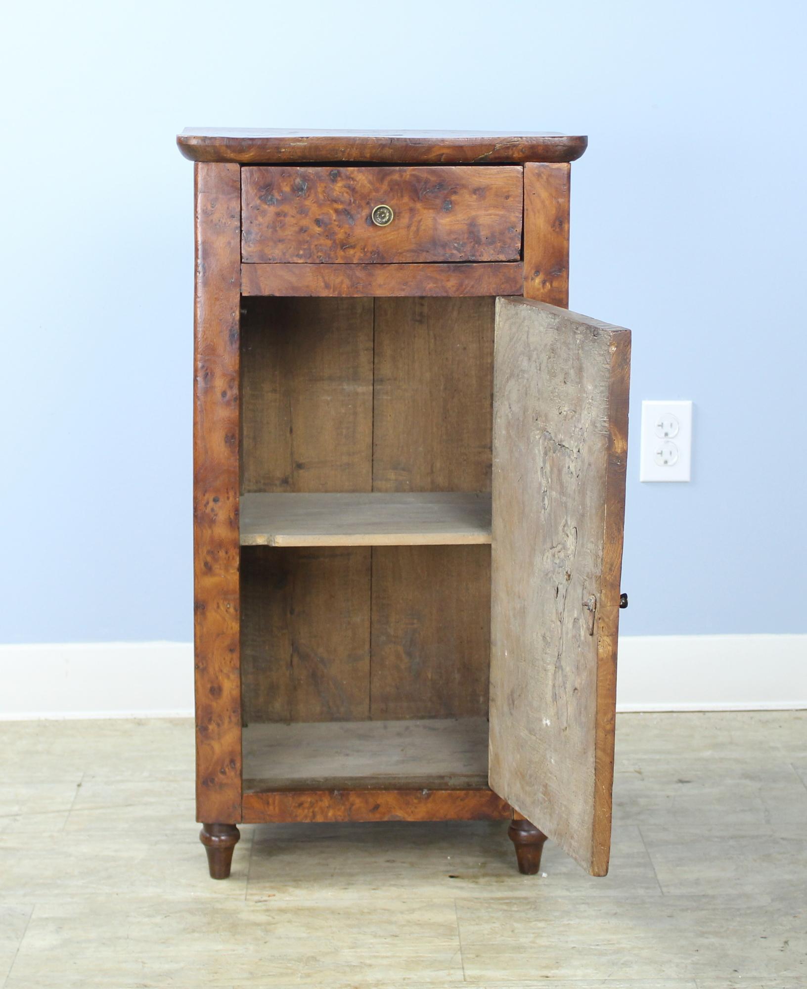 Antique Burr Elm Side Cabinet 1