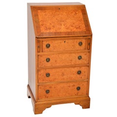 Antique Burr Maple and Walnut Writing Bureau