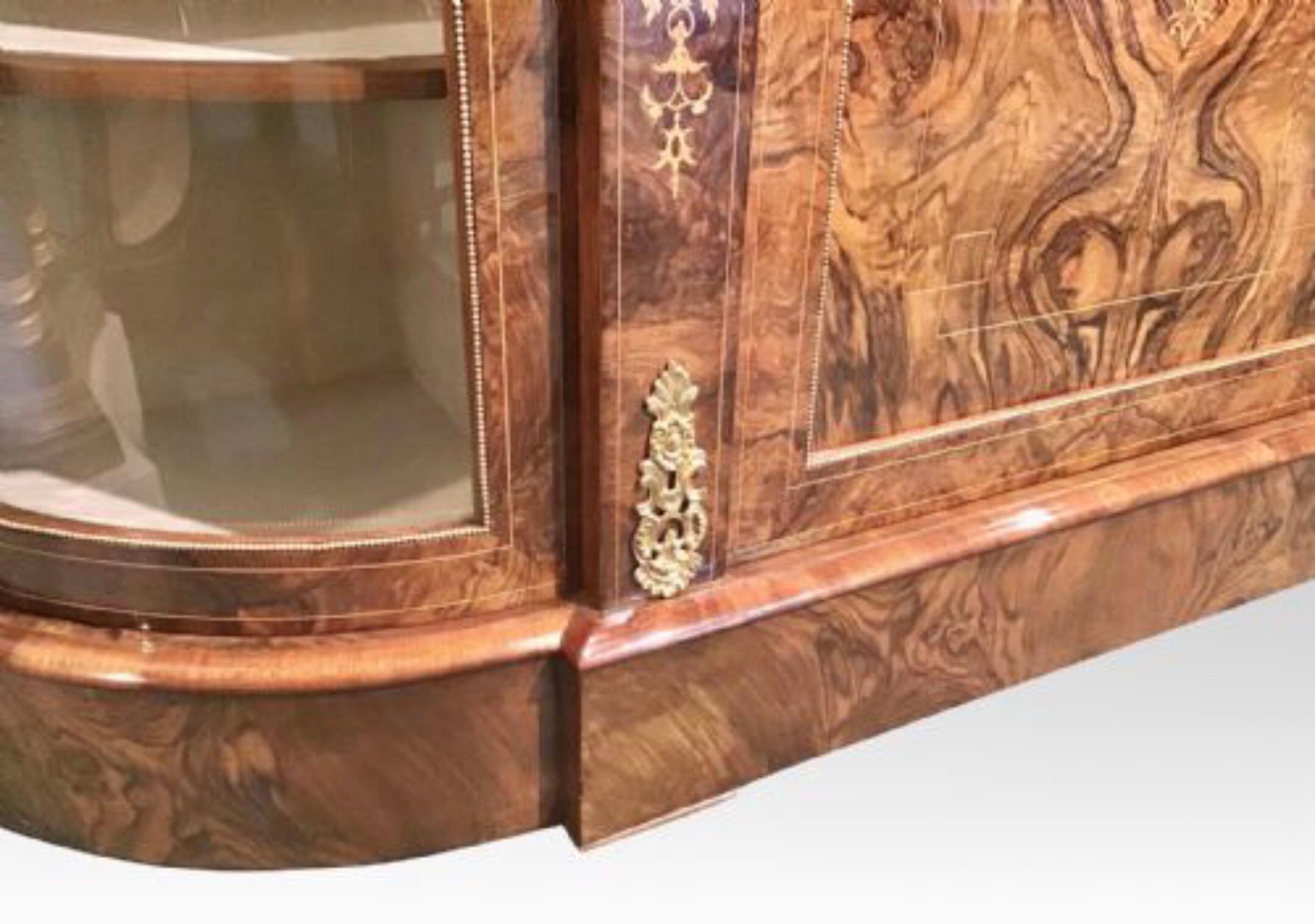Antique Burr Walnut and Gilt Ormolu Mounted Antique Credenza Cabinet Sideboard For Sale 4