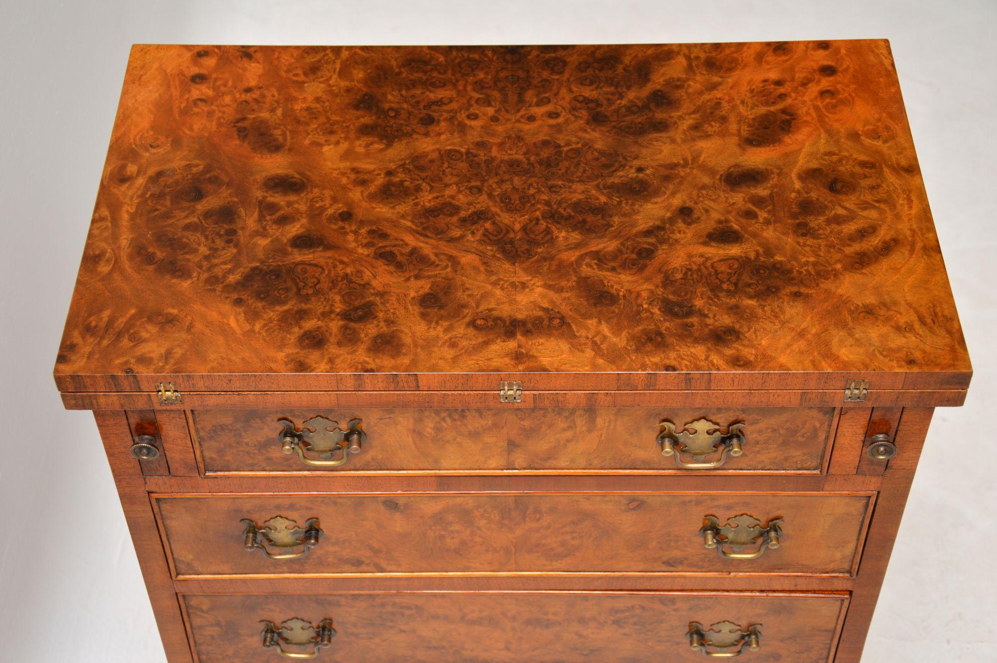 Antique Burr Walnut Bachelors Chest of Drawers 4