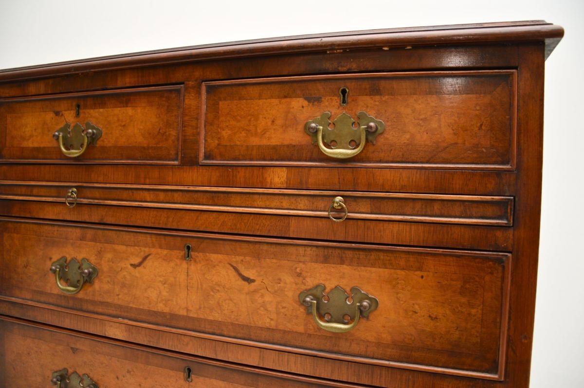 Antique Burr Walnut Bachelors Chest of Drawers For Sale 5