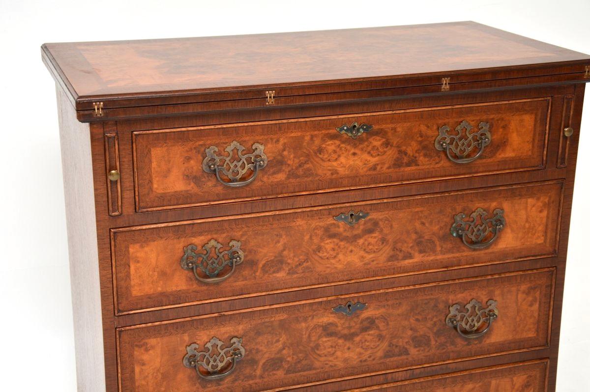 Antique Burr Walnut Bachelors Chest of Drawers For Sale 5