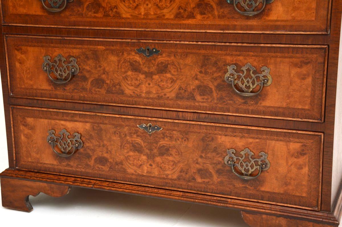 Antique Burr Walnut Bachelors Chest of Drawers For Sale 7
