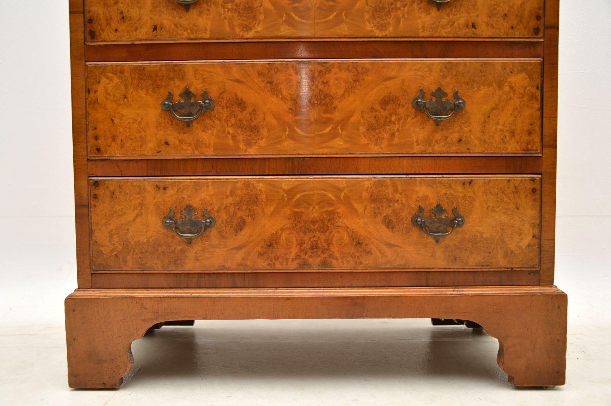 Antique Burr Walnut Bachelors Chest of Drawers 1