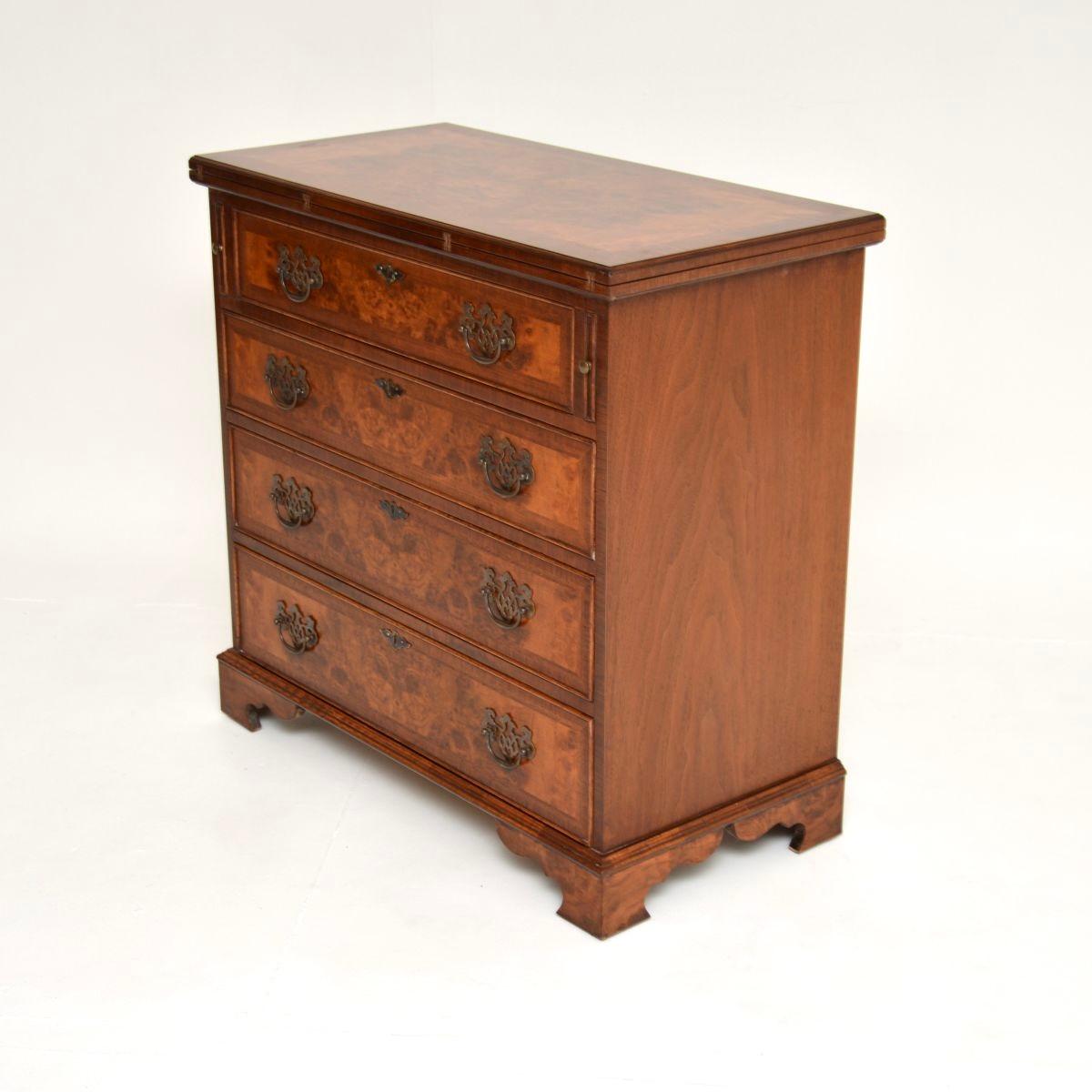 Antique Burr Walnut Bachelors Chest of Drawers For Sale 1