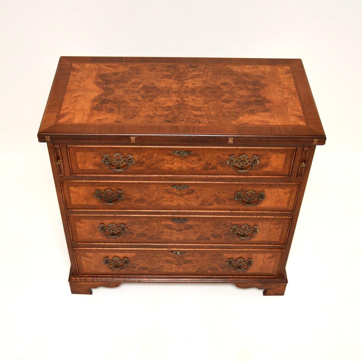 Antique Burr Walnut Bachelors Chest of Drawers For Sale 2