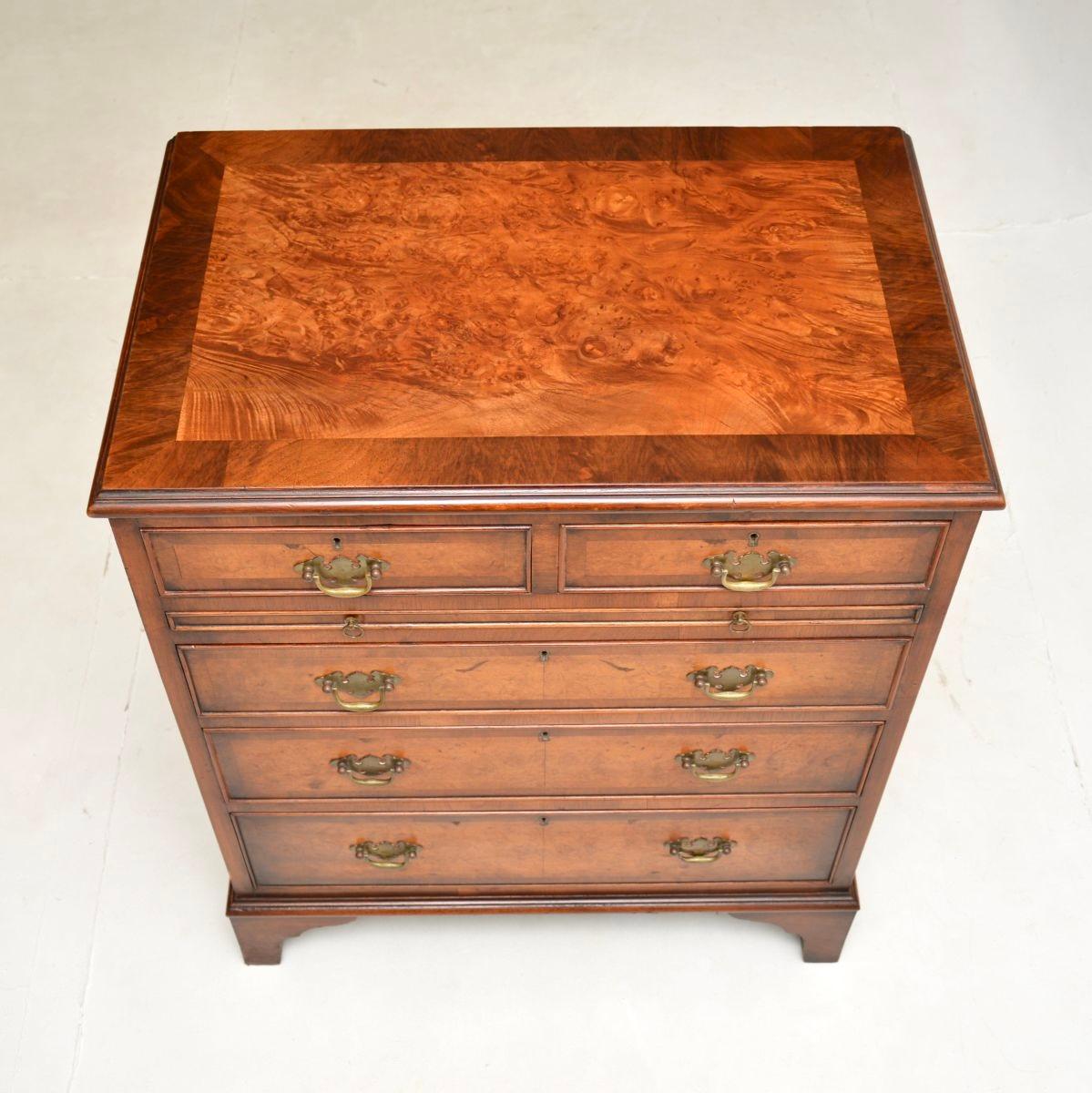 Antique Burr Walnut Bachelors Chest of Drawers For Sale 3