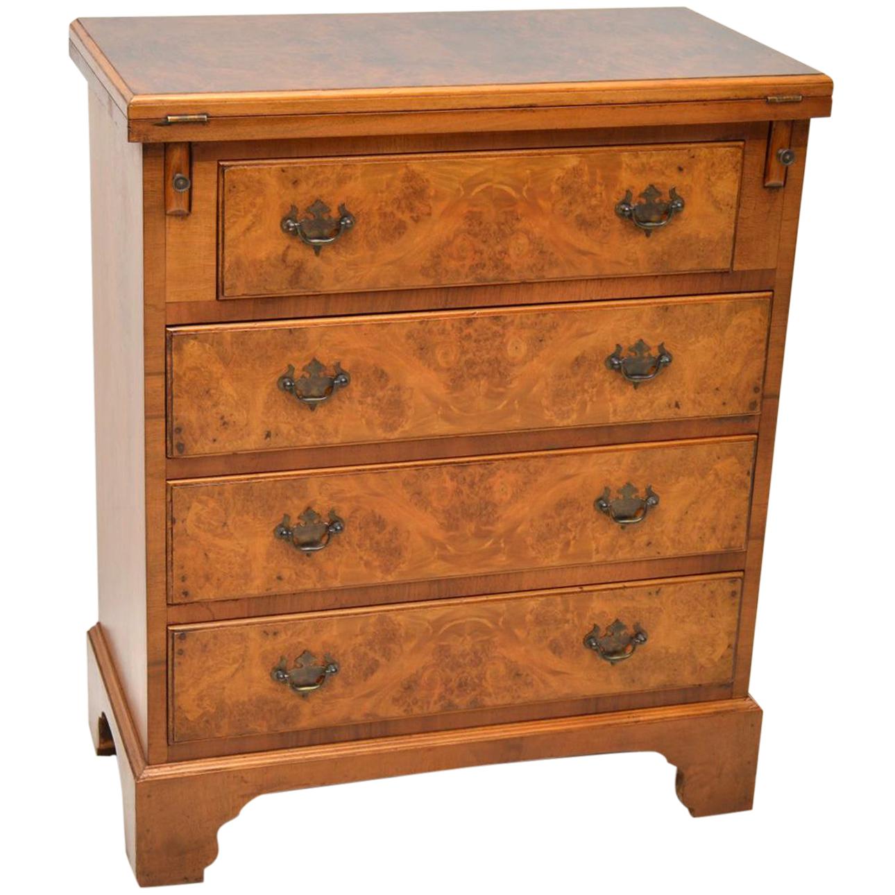 Antique Burr Walnut Bachelors Chest of Drawers