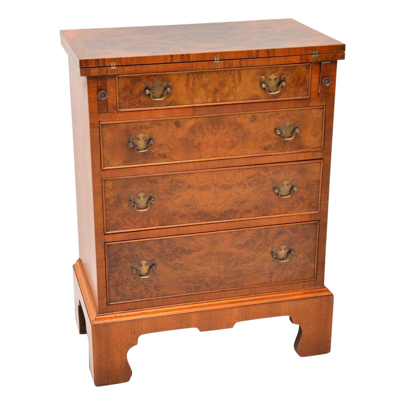 Antique Burr Walnut Bachelors Chest of Drawers