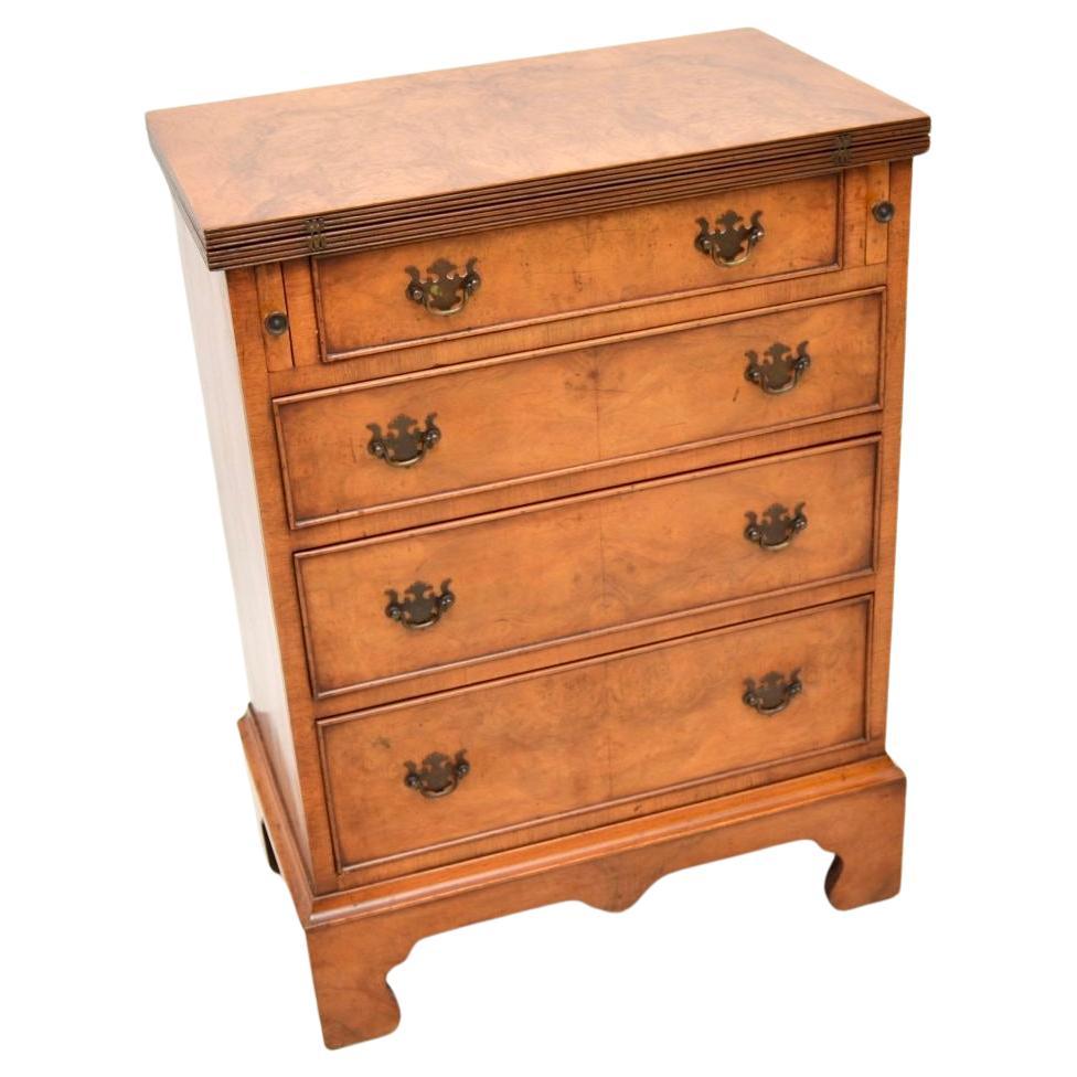 Antique Burr Walnut Bachelors Chest of Drawers For Sale