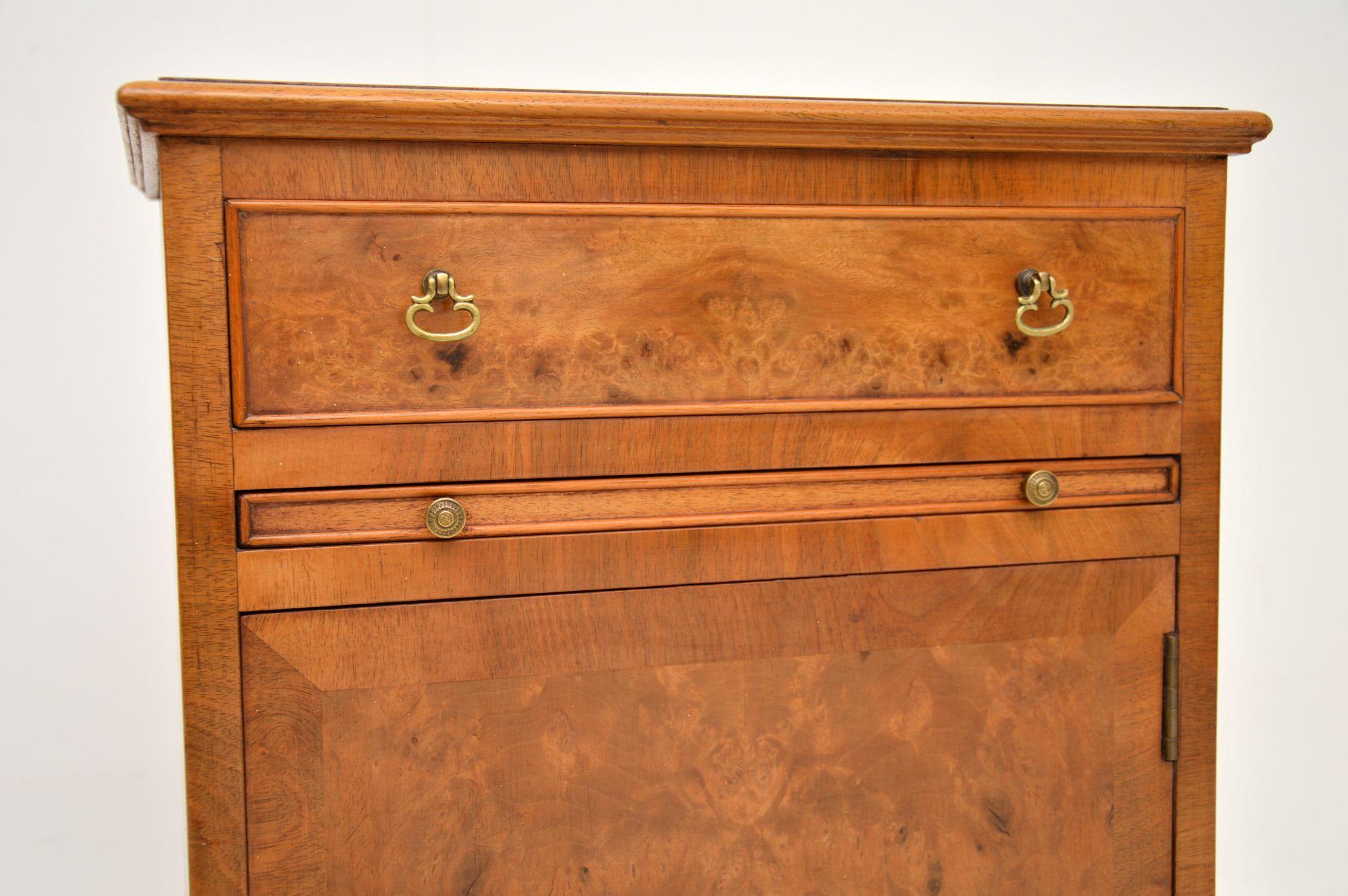 Antique Burr Walnut Bedside Cabinet 2