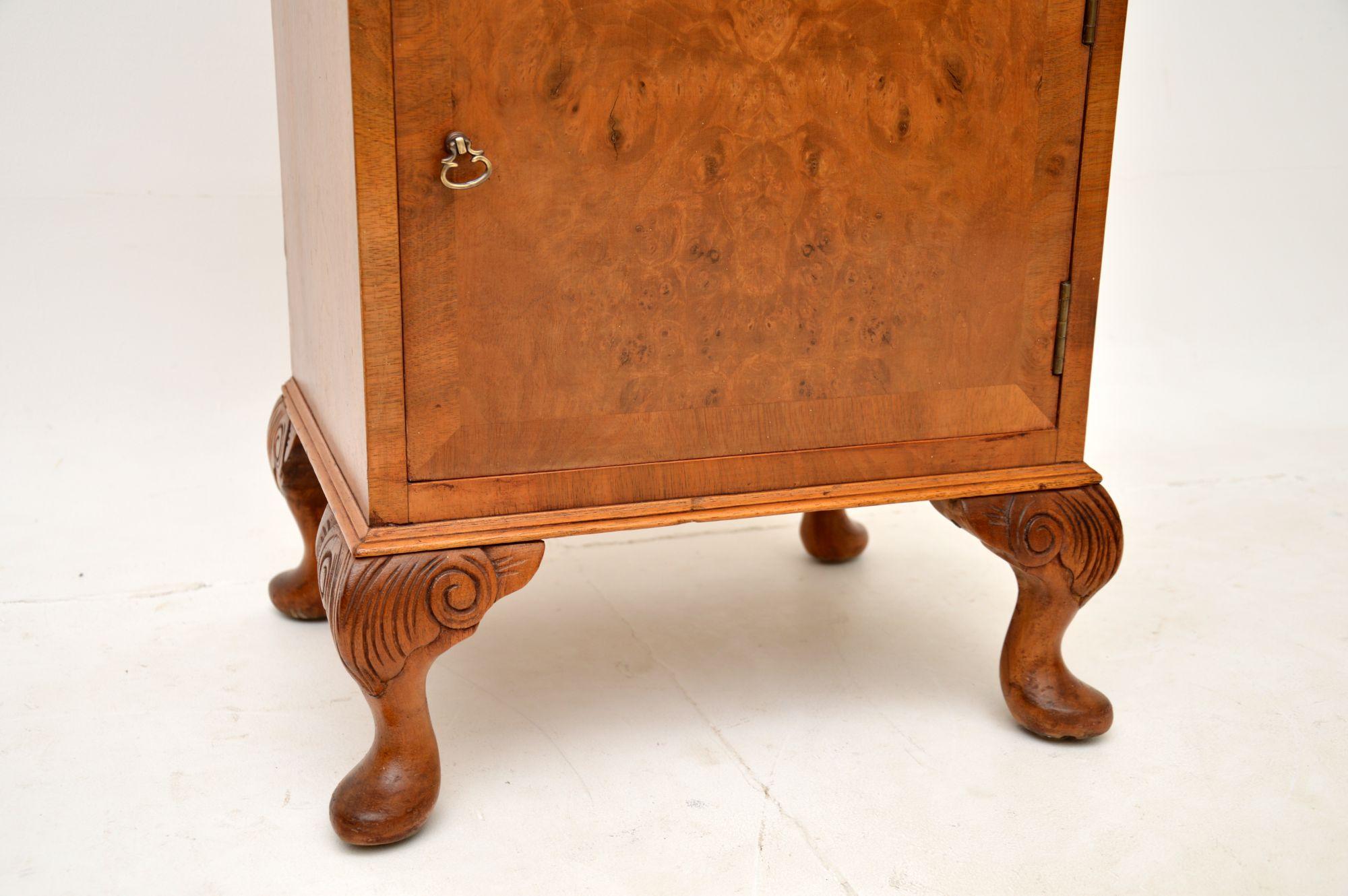 Antique Burr Walnut Bedside Cabinet 3