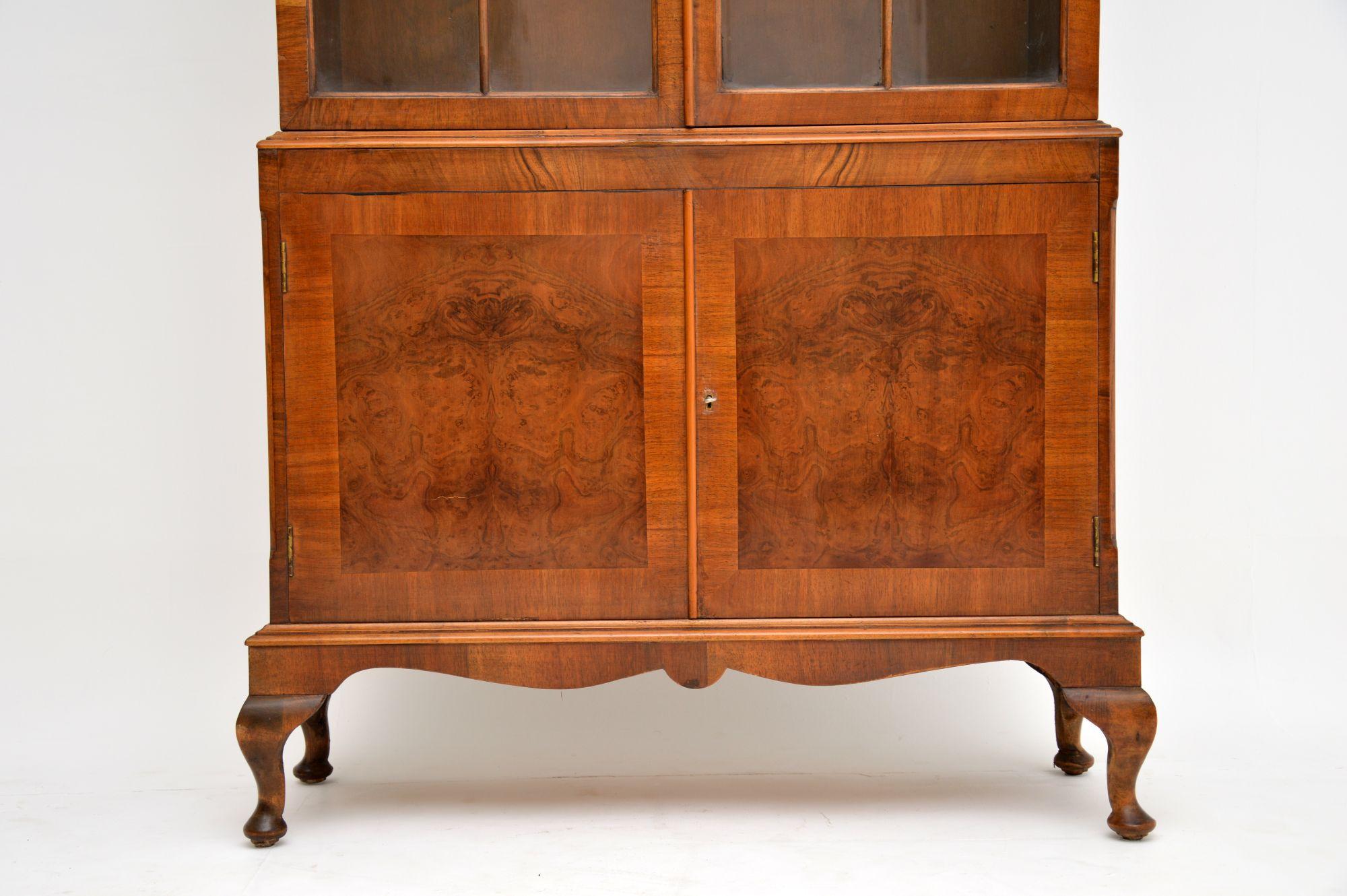 antique walnut bookcase