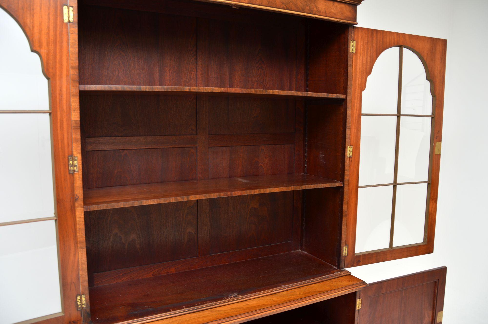 Mid-20th Century Antique Burr Walnut Bookcase