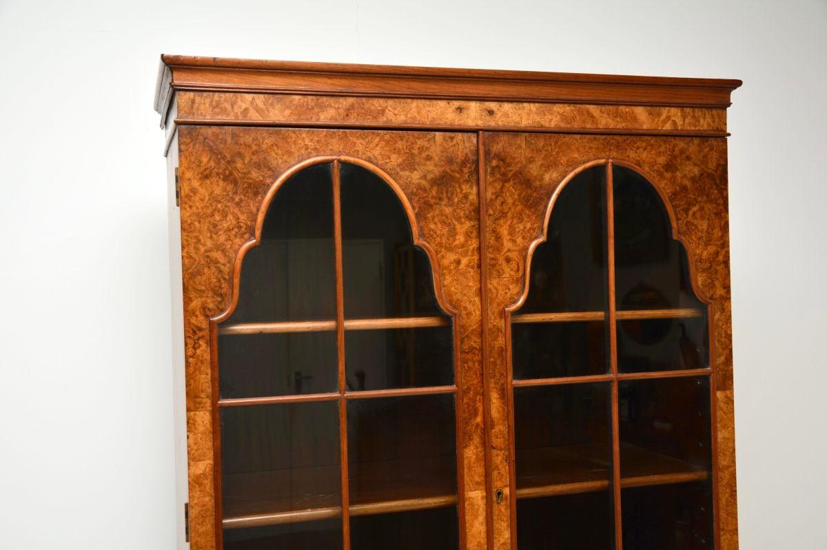 Début du 20ème siècle Bibliothèque ancienne en ronce de noyer en vente