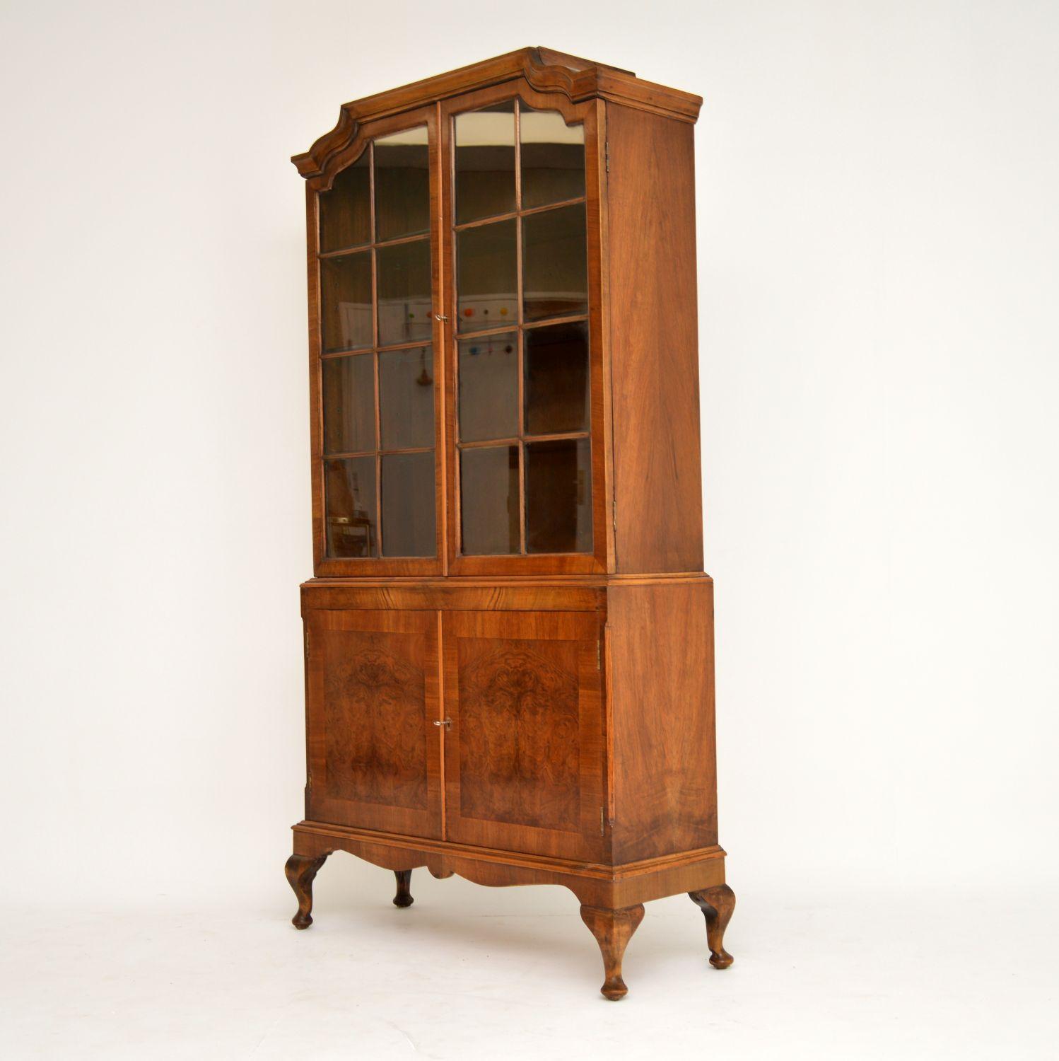 Early 20th Century Antique Burr Walnut Bookcase