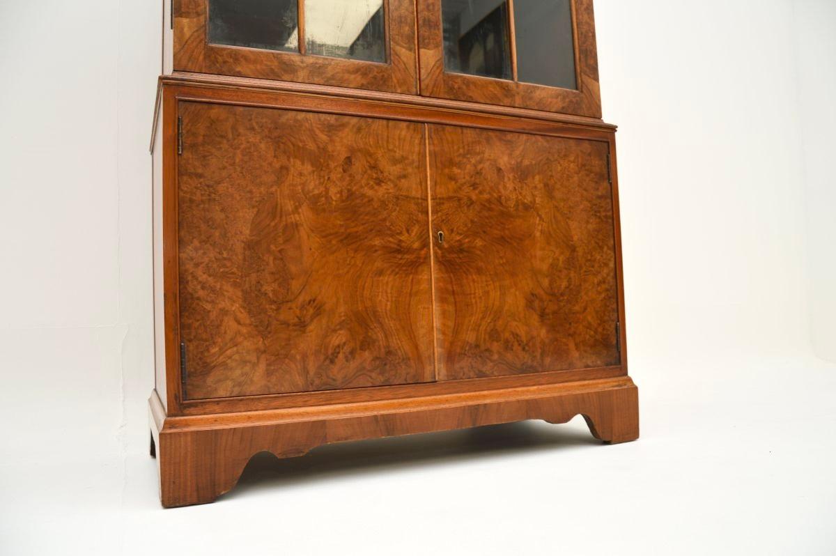 Antique Burr Walnut Bookcase For Sale 1
