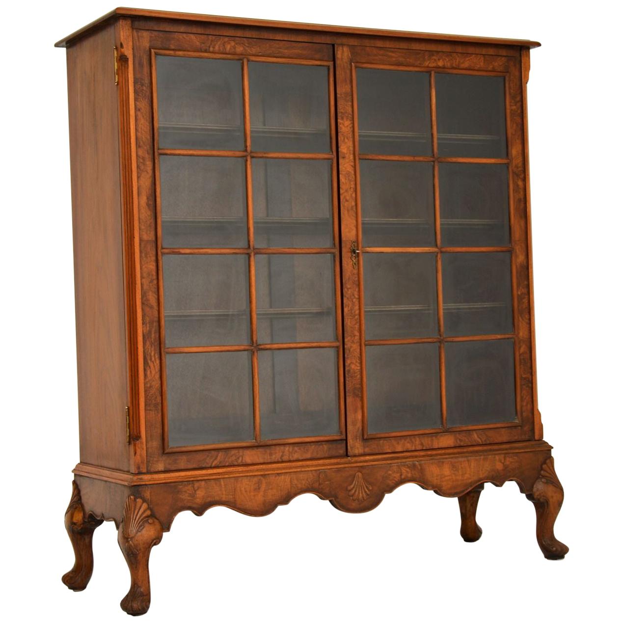 Antique Burr Walnut Bookcase
