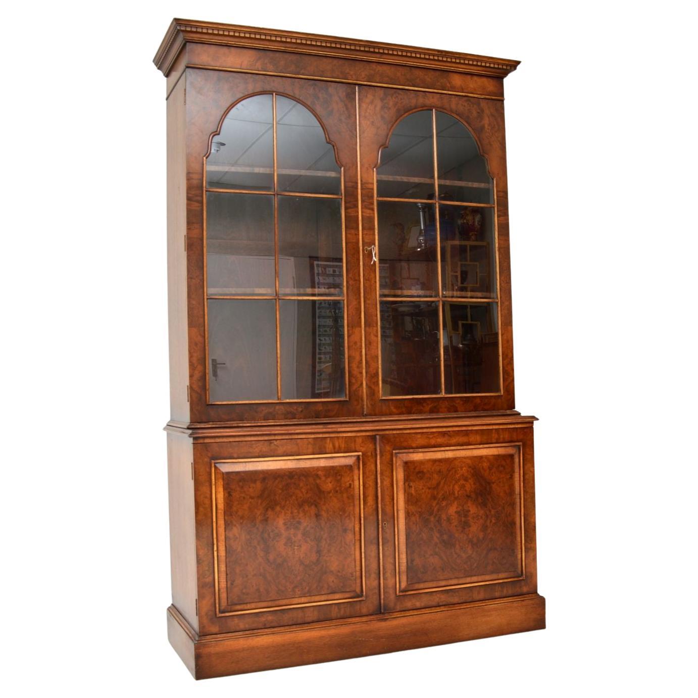 Antique Burr Walnut Bookcase