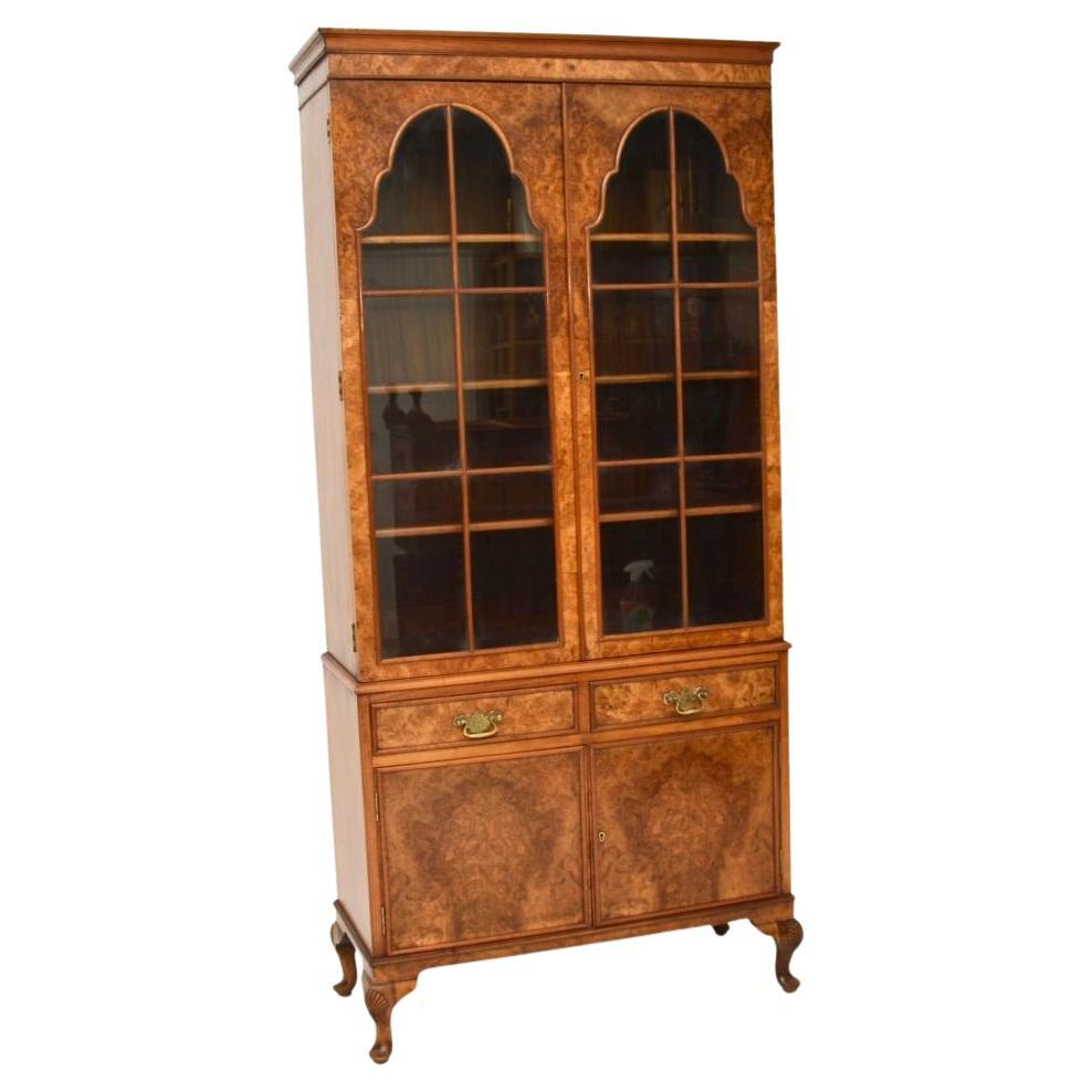 Antique Burr Walnut Bookcase