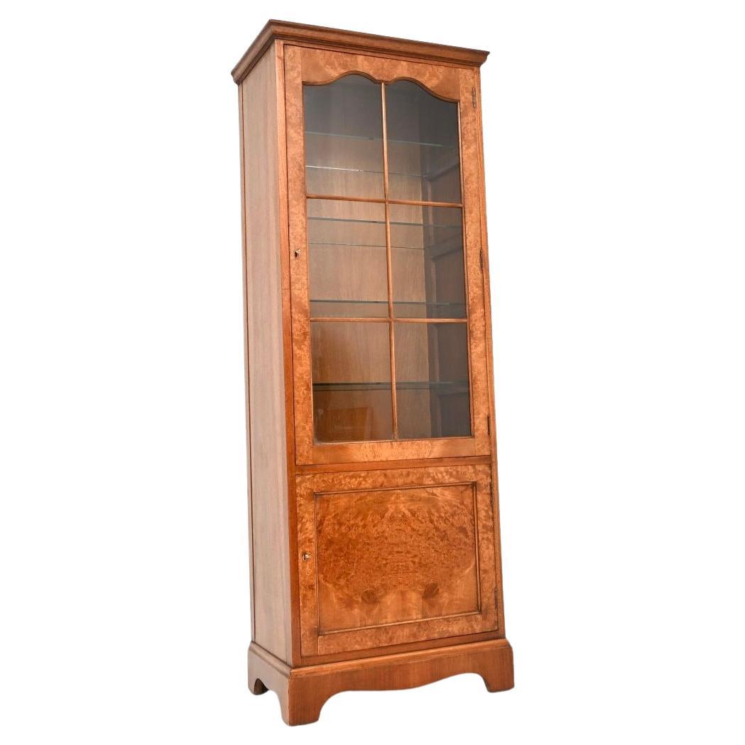 Antique Burr Walnut Bookcase For Sale
