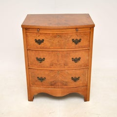 Antique Burr Walnut Bow Front Chest of Drawers